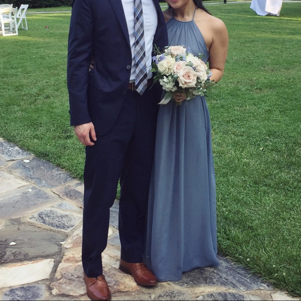 Dusty Blue Weddington Way bridesmaid dress